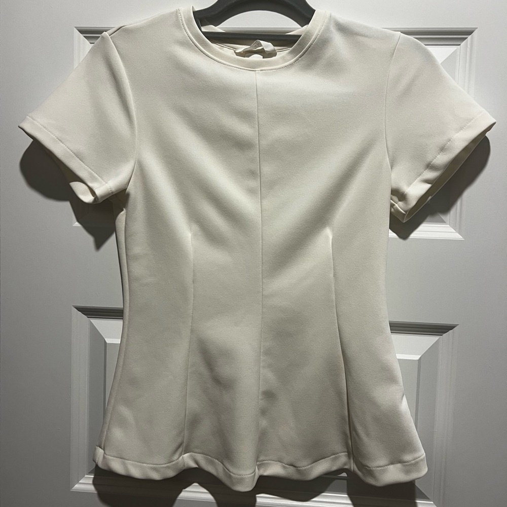 H&M Cream Short Sleeve Top